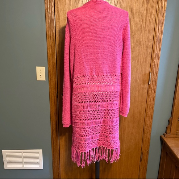 Chadwick's of Boston Long Cardigan‎ womans XL Y2K Sweater Duster BOHO  Romantic - Picture 3 of 11